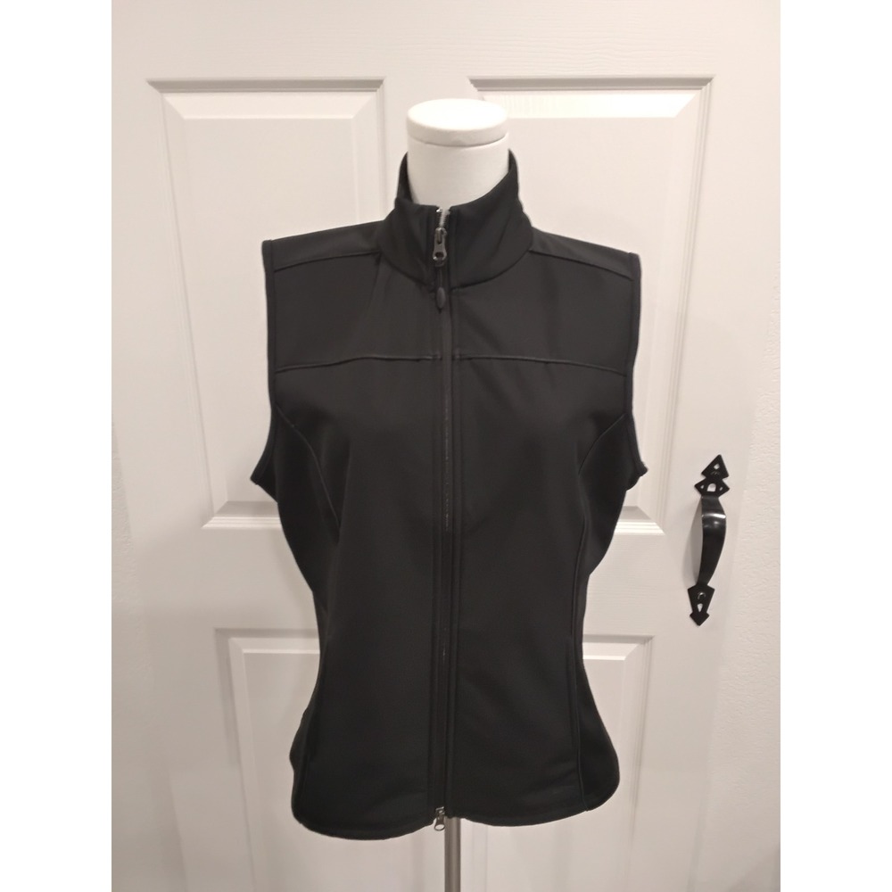Champion Black Full Zip Vest Soft Shell Fleece Lined Athletic Women L